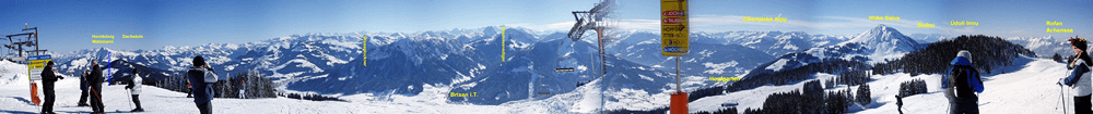 Panorama z SkiWelt na jih